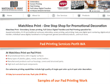 Tablet Screenshot of matchlessprint.com.au